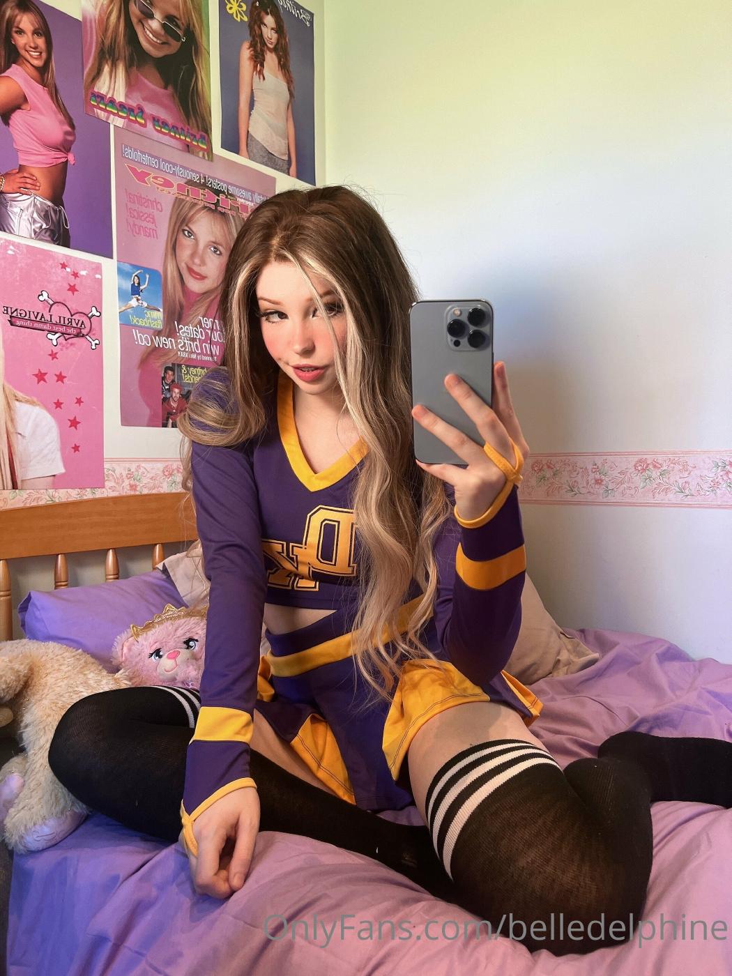 belle delphine cheerleader outfit onlyfans set leaked JQUMAE